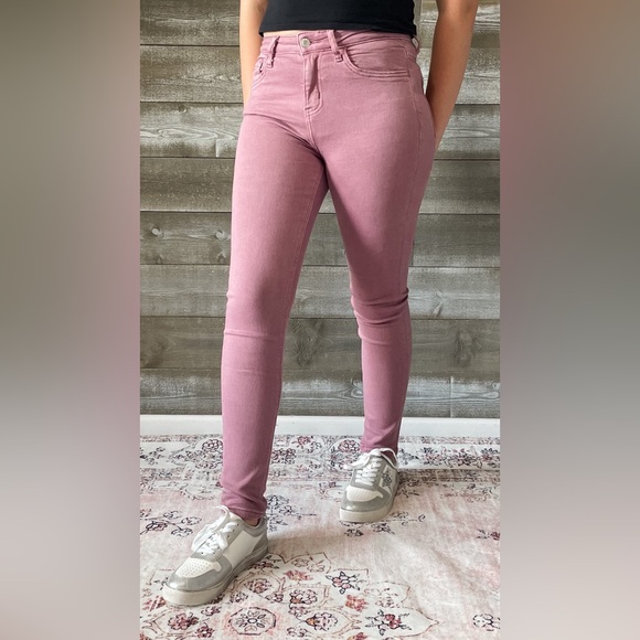 vervet denim haylie high rise ankle length skinny jeans wistful mauve V3499WMV - Picture 3 of 11